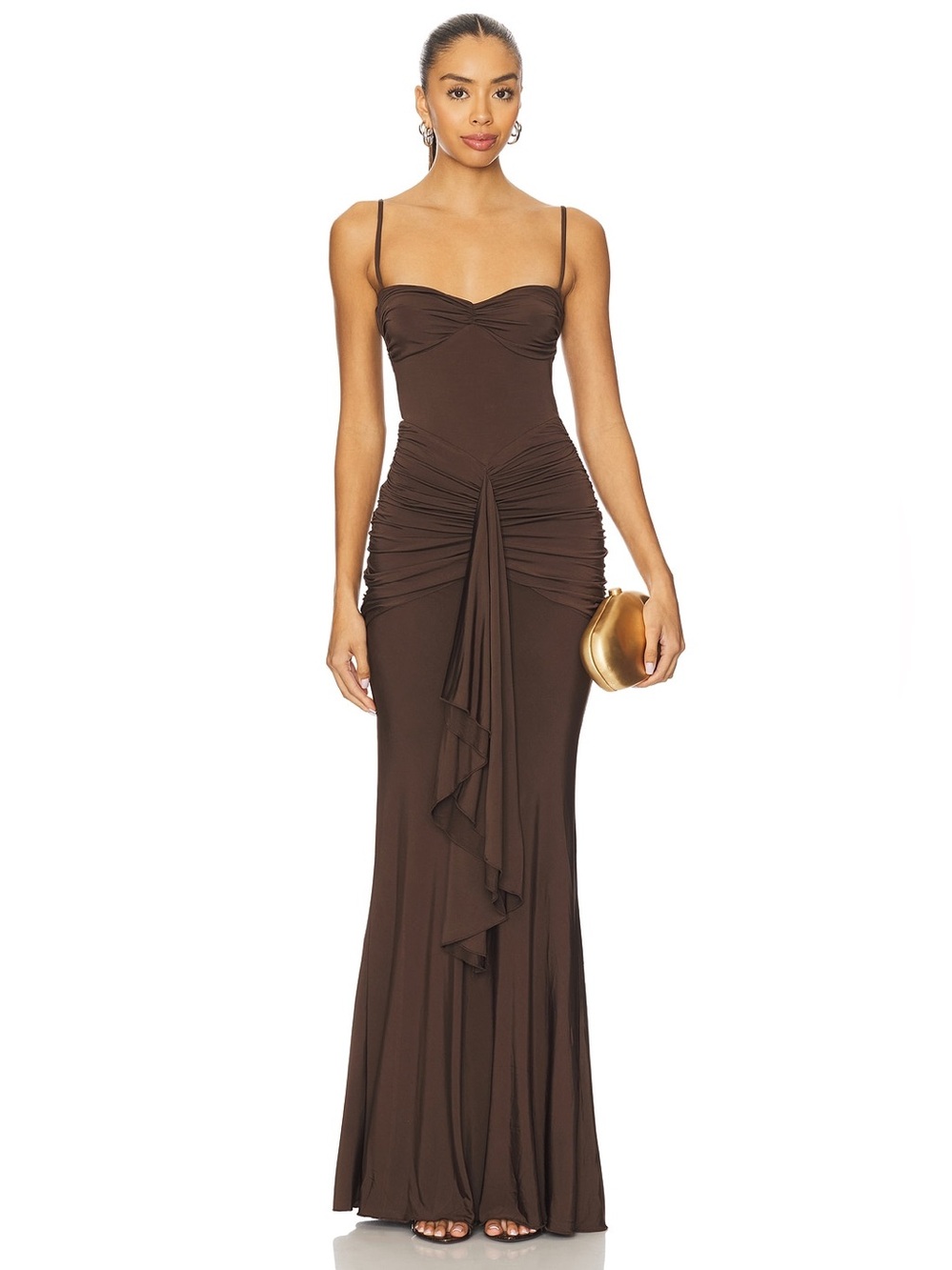 Lovers + Friends Emmy Maxi Dress in Dark Brown S NWT